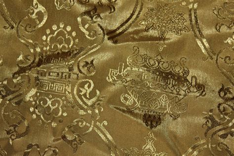 Golden Chinese Fabric, Wallpaper and Home Decor 